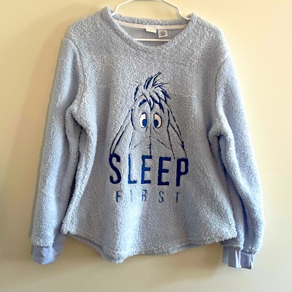 Disney Sleep First Eeyore Fuzzy Crewneck Size XL